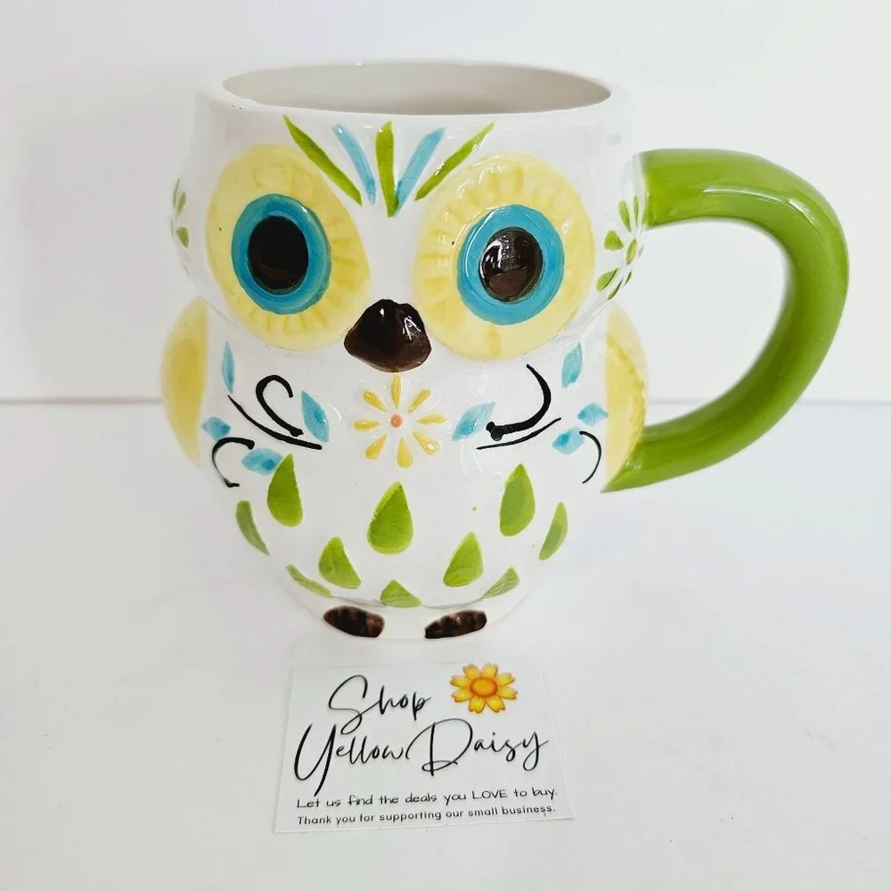Boston Warehouse Owl Shaped Ceramic Mug 12 Oz Dishwasher & Microwave Safe《853》M‎